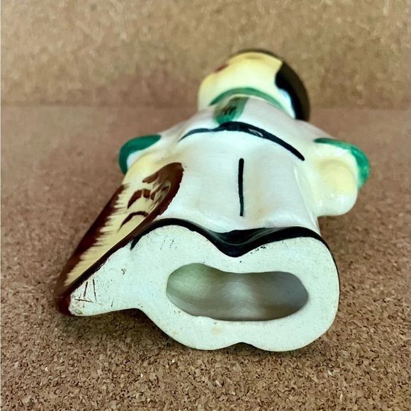 Vintage Asian Girl Ceramic Figurine with Green Accents - Picture 3 of 5